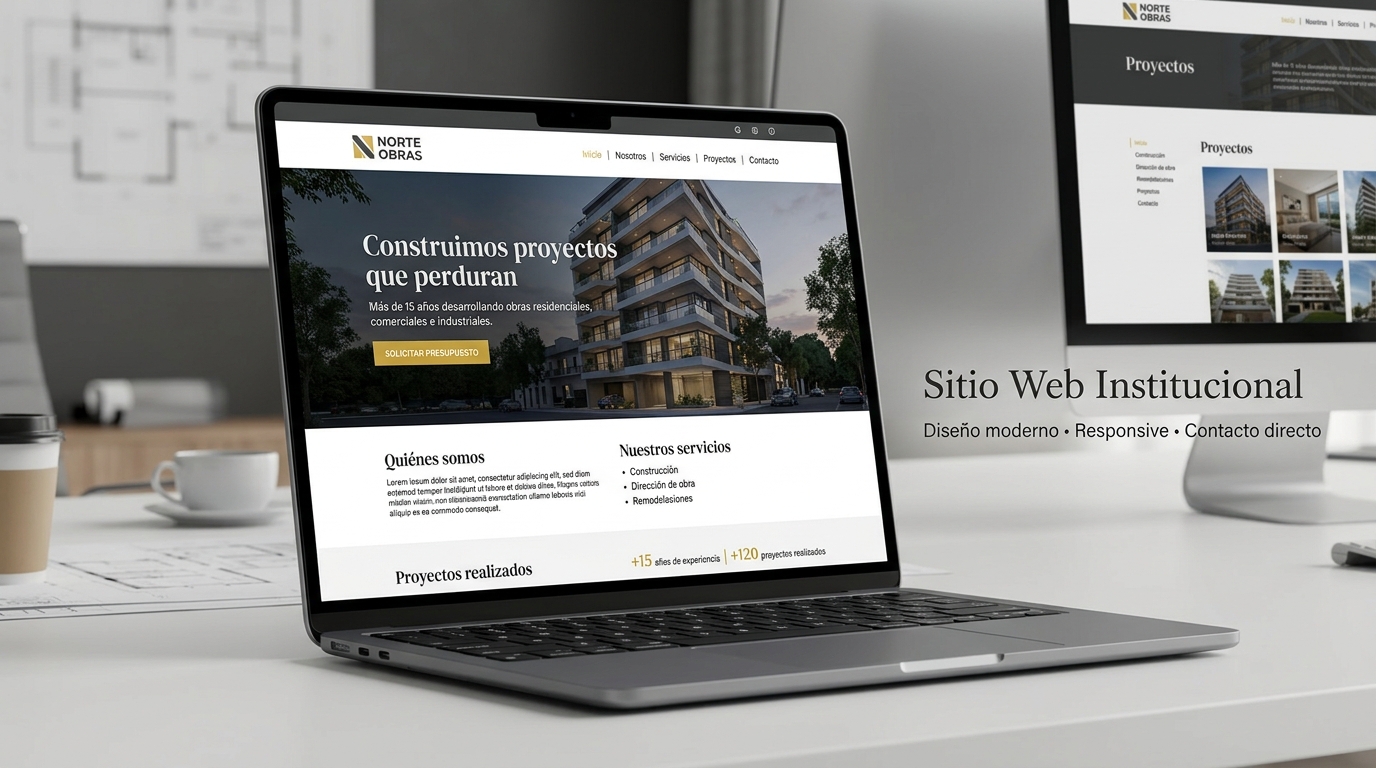 Diseño de sitio web institucional para empresa constructora