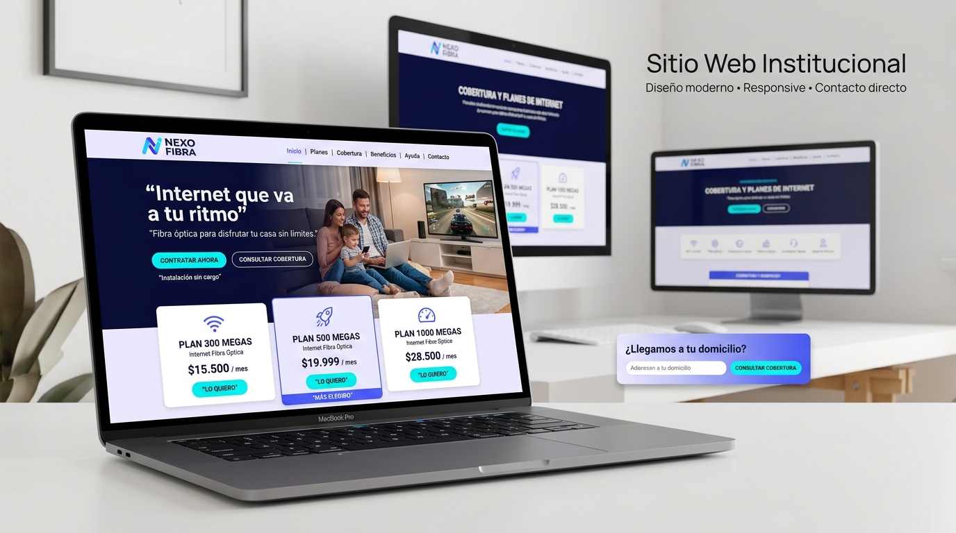 Diseño de sitio web institucional para proveedor de internet